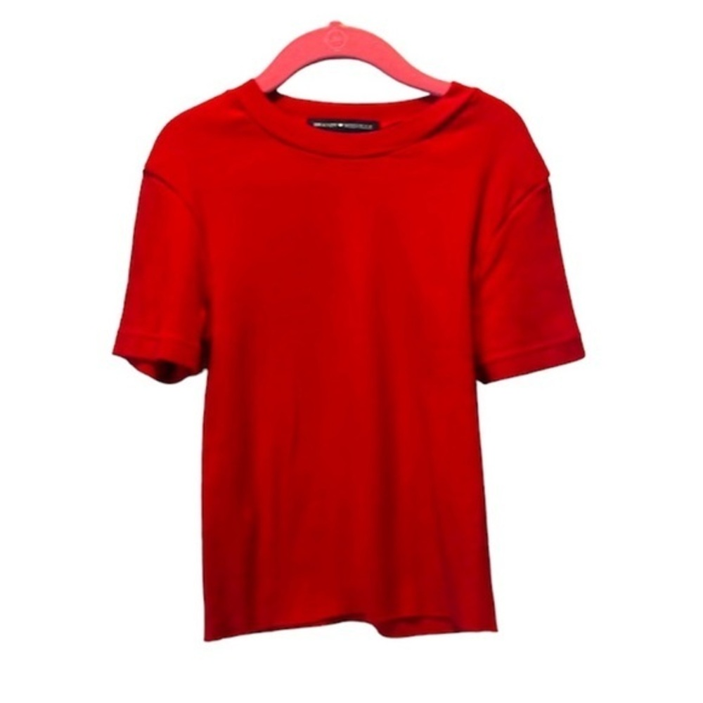 Brandy Melville Women’s Ribbed Knit Red Baby Tee Size XS